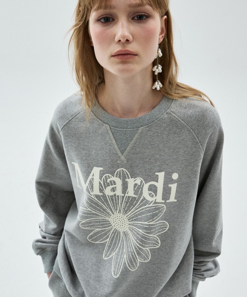 Mardi Mercredi(マルディメクルディ)の「【Renewal】SWEATSHIRT RAGLAN FLOWERMARDI / スウェットシャツ ラグラン フラワーマルディ(スウェット・レディース・ブラック×ピンク/レッド/ネイビー/グレー・FREE)」の19枚目の写真