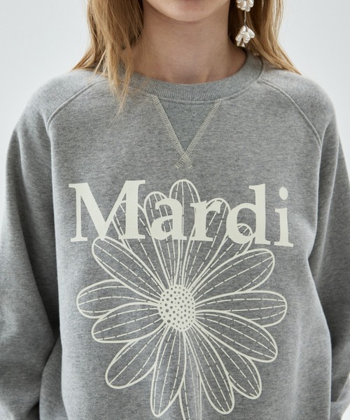 Mardi Mercredi(マルディメクルディ)の「【Renewal】SWEATSHIRT RAGLAN FLOWERMARDI / スウェットシャツ ラグラン フラワーマルディ(スウェット・レディース・ブラック×ピンク/レッド/ネイビー/グレー・FREE)」の14枚目の写真