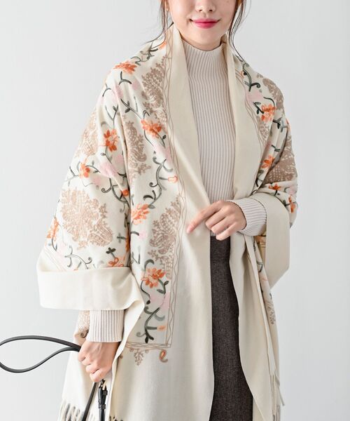 カラフル刺繍起毛大判ストール（ストール/ショール）｜rps（アール