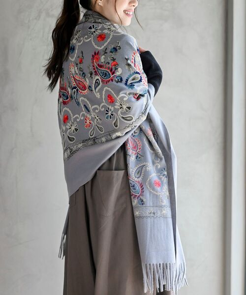 カラフル刺繍起毛大判ストール（ストール/ショール）｜rps（アール