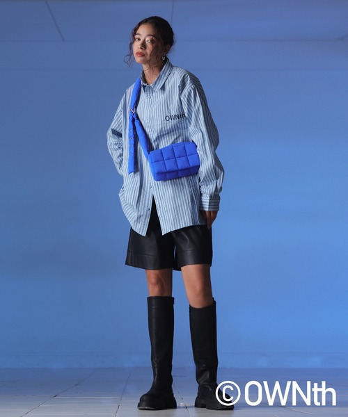 OWNth(オンス)の「デザイン切替ストライプシャツ(シャツ/ブラウス・レディース・ブルー・ONESIZE)」の9枚目の写真