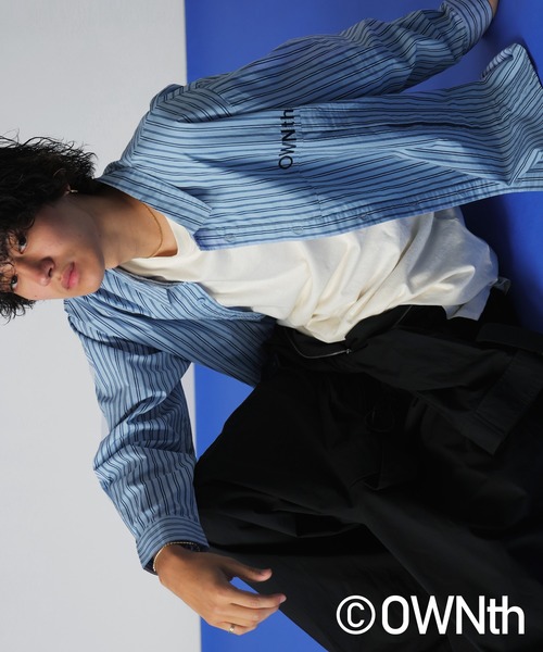 OWNth(オンス)の「デザイン切替ストライプシャツ(シャツ/ブラウス・レディース・ブルー・ONESIZE)」の14枚目の写真
