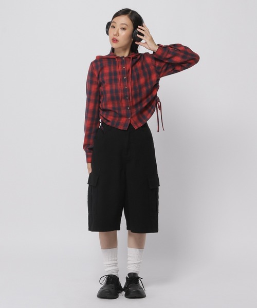 3.3 Field Trip （3.3フィールドトリップ）の「3.3 Field Trip／サイドシャーリングシャツ（シャツ/ブラウス・レディース・ボルドー/ブラウン/ブルー・FREE）」の8枚目の写真