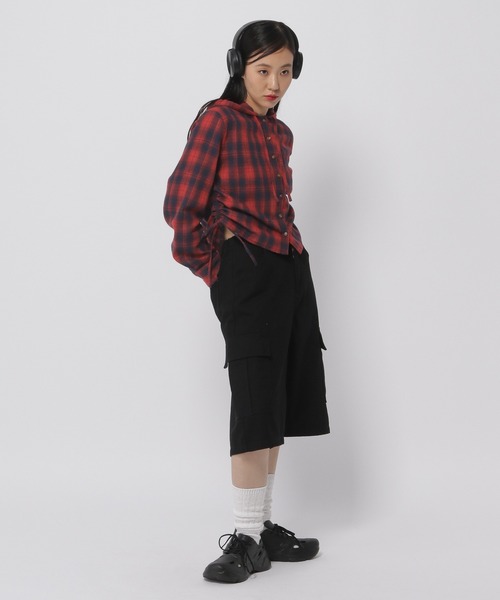 3.3 Field Trip （3.3フィールドトリップ）の「3.3 Field Trip／サイドシャーリングシャツ（シャツ/ブラウス・レディース・ボルドー/ブラウン/ブルー・FREE）」の9枚目の写真