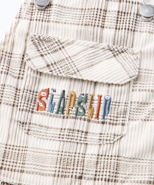 SLAP SLIP（スラップスリップ）の「フラップ胸ポケット付きチェックサロペット(80~120cm)（サロペット/オーバーオール・キッズ・ブラック系その他/ホワイト系その他2・80ｃｍ/90cm/110cm/100cm/120cm）」の10枚目の写真