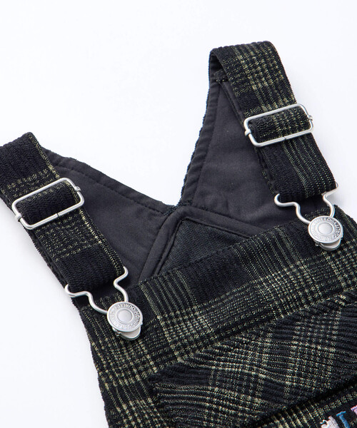 SLAP SLIP（スラップスリップ）の「フラップ胸ポケット付きチェックサロペット(80~120cm)（サロペット/オーバーオール・キッズ・ブラック系その他/ホワイト系その他2・80ｃｍ/90cm/110cm/100cm/120cm）」の15枚目の写真