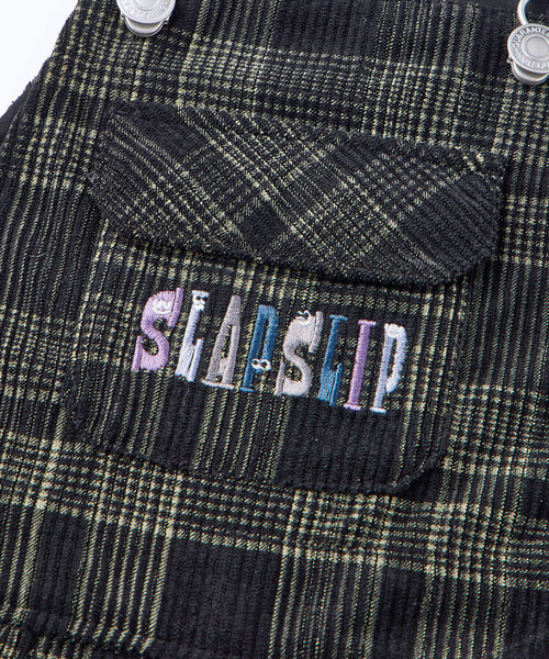 SLAP SLIP（スラップスリップ）の「フラップ胸ポケット付きチェックサロペット(80~120cm)（サロペット/オーバーオール・キッズ・ブラック系その他/ホワイト系その他2・80ｃｍ/90cm/110cm/100cm/120cm）」の18枚目の写真