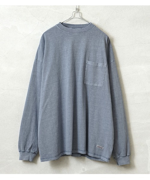 WAIPER.inc(ワイパーインク)の「Goodwear 2W7-64204 製品染め ポケット付き SUPER BIG L/S TEE(Tシャツ/カットソー・メンズ・ネイビー/イエロー/グレイッシュベージュ/チャコールグレー・S/M/L/XL)」の4枚目の写真