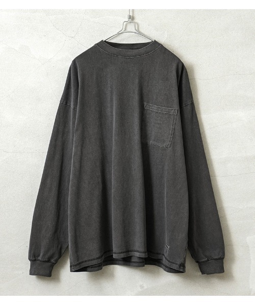 Goodwear 2W7-64204 製品染め ポケット付き SUPER BIG L/S TEE（Tシャツ/カットソー）｜WAIPER.inc（ワイパーインク） 7,150円