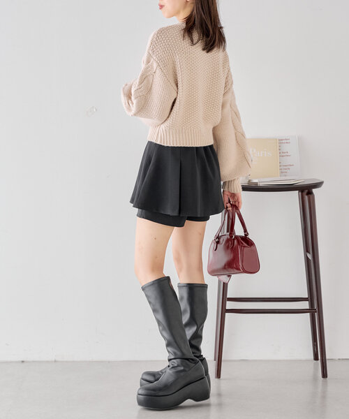 Chico（チコ）の「レイヤードフリルスカパン（スカート・レディース・ブラック系その他2/ブラック/ブラウン・FREE）」の10枚目の写真