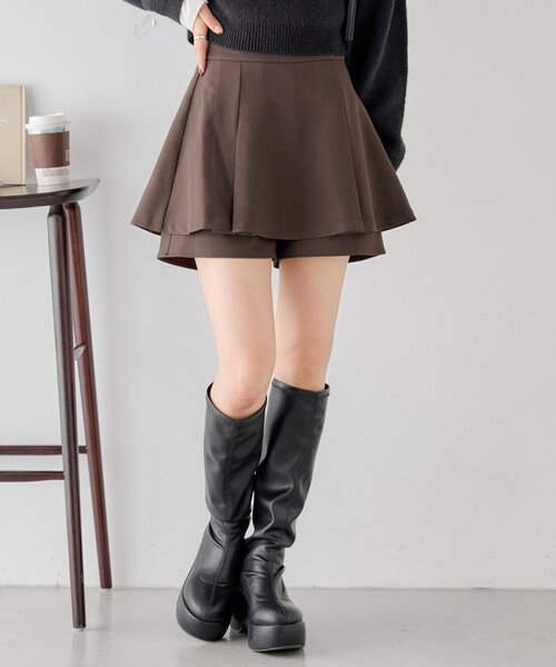 Chico（チコ）の「レイヤードフリルスカパン（スカート・レディース・ブラック系その他2/ブラック/ブラウン・FREE）」の12枚目の写真