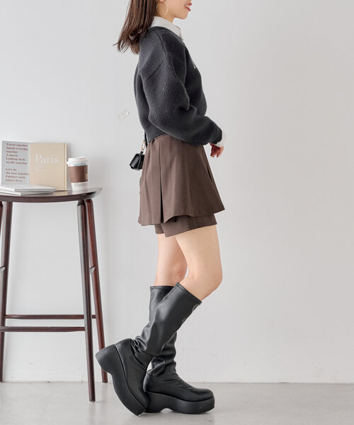 Chico（チコ）の「レイヤードフリルスカパン（スカート・レディース・ブラック系その他2/ブラック/ブラウン・FREE）」の18枚目の写真