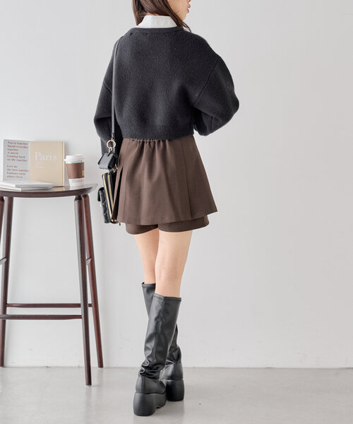 Chico（チコ）の「レイヤードフリルスカパン（スカート・レディース・ブラック系その他2/ブラック/ブラウン・FREE）」の19枚目の写真