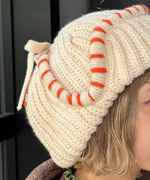 HELLO.SANFRANCISCO（ハローサンフランシスコ）の「【HELLO.SANFRANCISCO/ハローサンフランシスコ】ハンドステッチフライトキャップ（キャップ・レディース・グレー/アイボリー/レッド・ONE SIZE）」の7枚目の写真