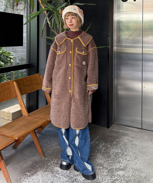 HELLO.SANFRANCISCO（ハローサンフランシスコ）の「【HELLO.SANFRANCISCO/ハローサンフランシスコ】ハンドステッチフライトキャップ（キャップ・レディース・グレー/アイボリー/レッド・ONE SIZE）」の8枚目の写真