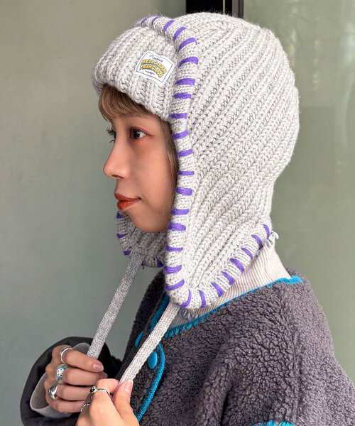 HELLO.SANFRANCISCO（ハローサンフランシスコ）の「【HELLO.SANFRANCISCO/ハローサンフランシスコ】ハンドステッチフライトキャップ（キャップ・レディース・グレー/アイボリー/レッド・ONE SIZE）」の17枚目の写真