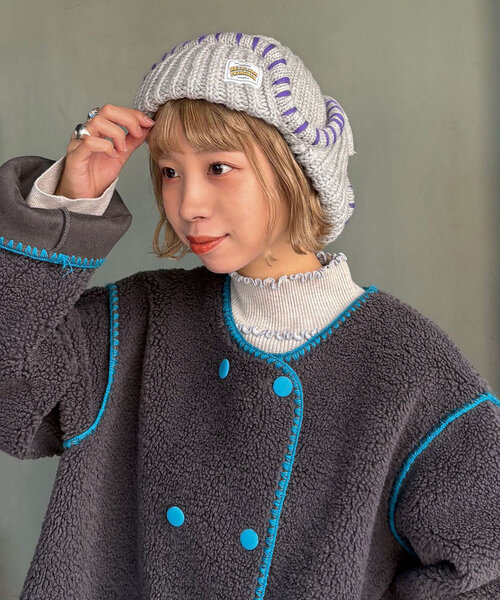 HELLO.SANFRANCISCO（ハローサンフランシスコ）の「【HELLO.SANFRANCISCO/ハローサンフランシスコ】ハンドステッチフライトキャップ（キャップ・レディース・グレー/アイボリー/レッド・ONE SIZE）」の21枚目の写真