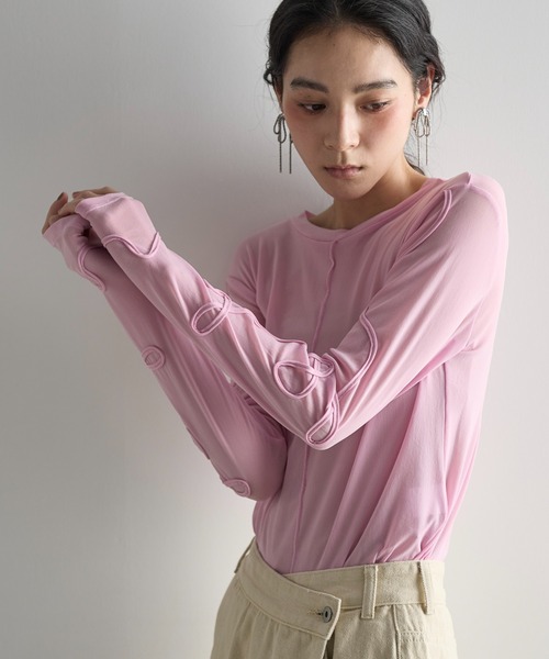 THE YOn（ザヨン）の「コードエンブロイダリーシアーロングスリーブT