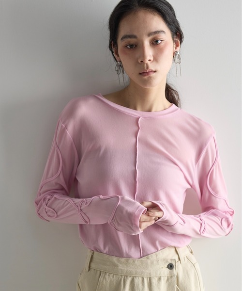 inside23 エンブロイダリーロングスリーブTシャツ Discoat tシャツ 「WEB限定」エンブロイダリーロゴロング