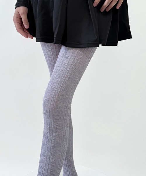 Nia(ニア)の「Nia(ニア)/レースデザイン コットンタイツ(タイツ/ストッキング・レディース・ベージュ/ダークグレー/グレー/ブラック/ピンク/ブラウン/ホワイト/パープル・FREE)」の22枚目の写真