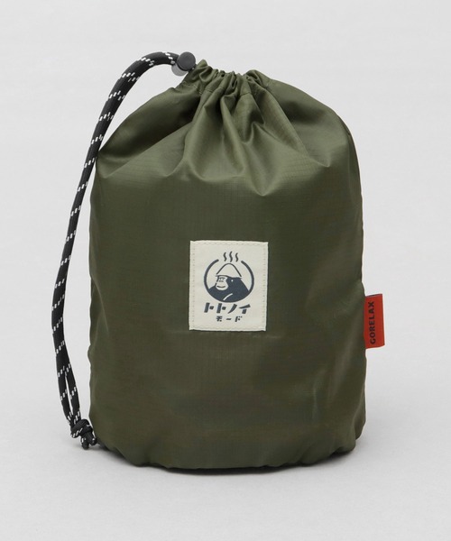 ごリラックス（ゴリラックス）の「GORELAX 撥水 リップストップ ととのい 巾着バッグ まもるさん（ポーチ・メンズ・ブラック/カーキ/ベージュ・FREE）」の19枚目の写真