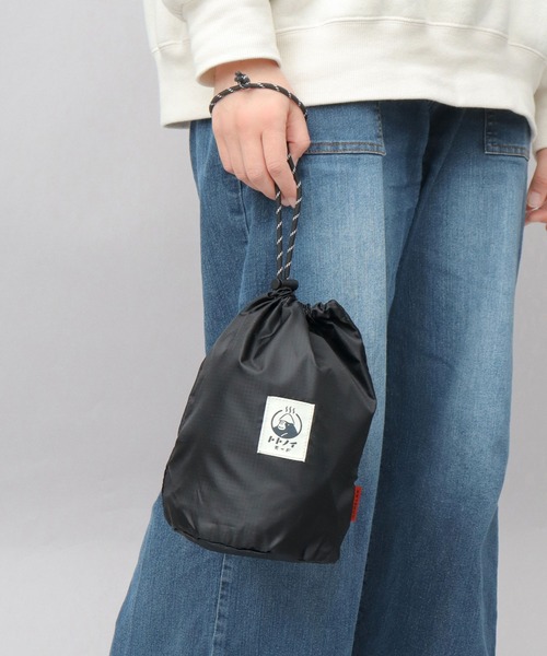 ごリラックス（ゴリラックス）の「GORELAX 撥水 リップストップ ととのい 巾着バッグ まもるさん（ポーチ・メンズ・ブラック/カーキ/ベージュ・FREE）」の10枚目の写真