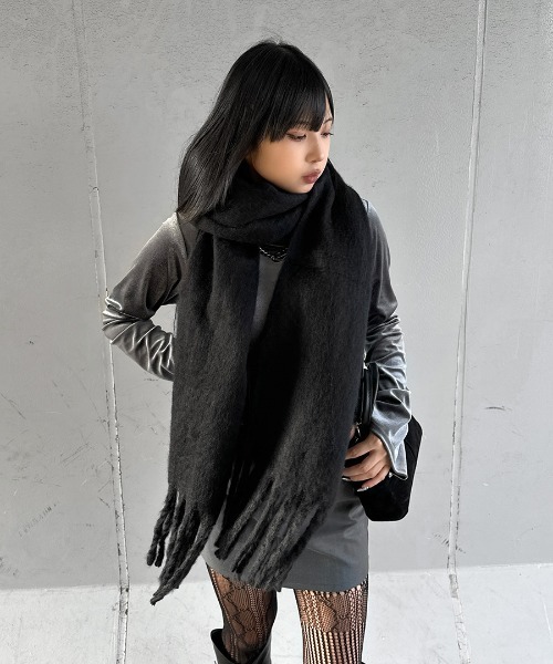 セール】【LVEU.】ボリュームフリンジマフラー / マフラー 大判