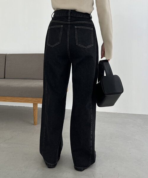 CAPRICIEUX LE'MAGE（カプリシューレマージュ）の「サイドタックデニム（デニムパンツ・レディース・ブラック・38/36）」の12枚目の写真