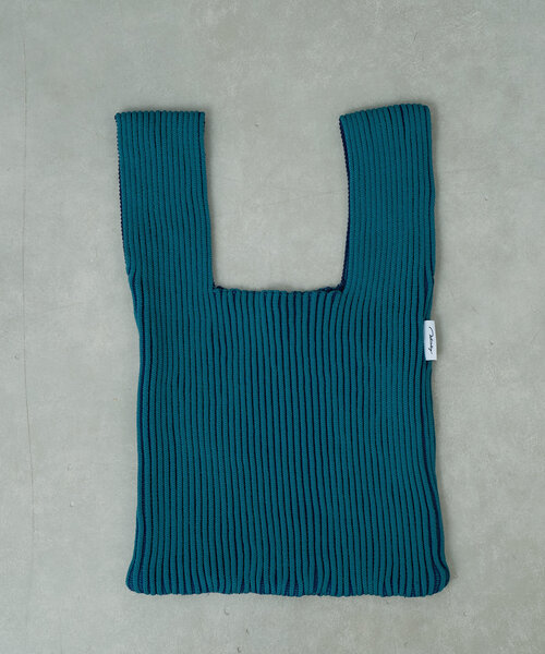 Actually(アクチュアリー)の「リブニットマルシェバッグ(トートバッグ・レディース・グレー/ブラック/グリーン・0)」の3枚目の写真