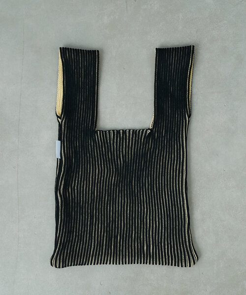 Actually(アクチュアリー)の「リブニットマルシェバッグ(トートバッグ・レディース・グレー/ブラック/グリーン・0)」の7枚目の写真