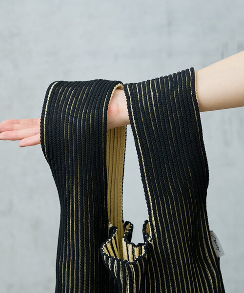 Actually(アクチュアリー)の「リブニットマルシェバッグ(トートバッグ・レディース・グレー/ブラック/グリーン・0)」の8枚目の写真