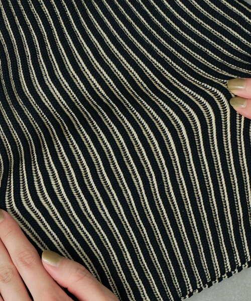 Actually(アクチュアリー)の「リブニットマルシェバッグ(トートバッグ・レディース・グレー/ブラック/グリーン・0)」の10枚目の写真