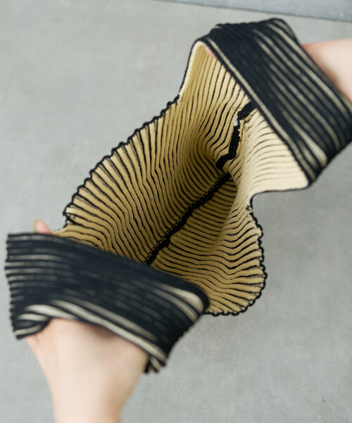 Actually(アクチュアリー)の「リブニットマルシェバッグ(トートバッグ・レディース・グレー/ブラック/グリーン・0)」の12枚目の写真