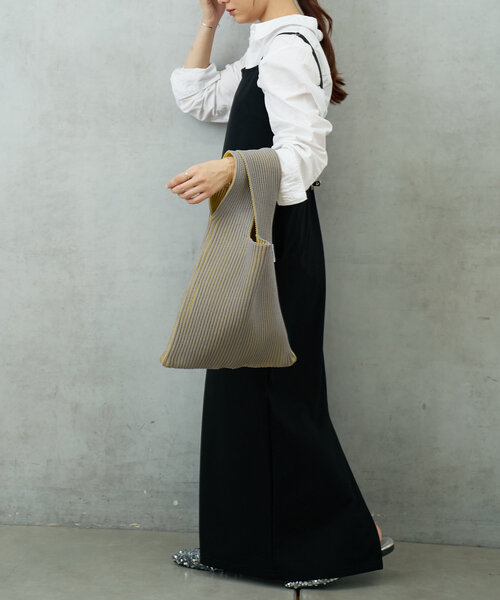 Actually(アクチュアリー)の「リブニットマルシェバッグ(トートバッグ・レディース・グレー/ブラック/グリーン・0)」の16枚目の写真