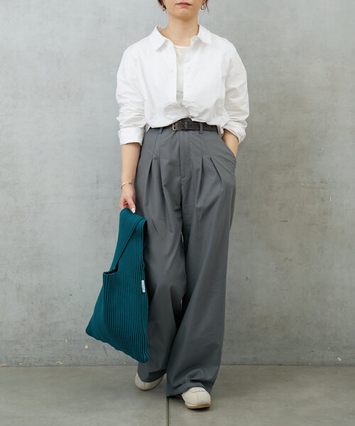 Actually(アクチュアリー)の「リブニットマルシェバッグ(トートバッグ・レディース・グレー/ブラック/グリーン・0)」の22枚目の写真