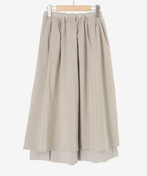 le.coeur blanc（ルクールブラン）の「ナイロンタックギャザーダブルヘムスカート（スカート・レディース・ラベンダー/グレイッシュベージュ/ダークグレー・38/36）」の11枚目の写真