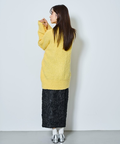 tarin arin(タリンアリン)の「【150㎝前後の小柄さんサイズ】ブークレーニット ビッグシルエット プルオーバー(ニット/セーター・レディース・イエロー/ライトグレー/グリーン・S/M)」の11枚目の写真
