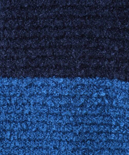 Cutie Blonde（キューティーブロンド）の「◆【S-LL】ふわふわブークレ調 ワイドボーダーニット（ニット/セーター・レディース・チャコール/ブルー系2/ピンク系7・04/03/02/01）」の11枚目の写真