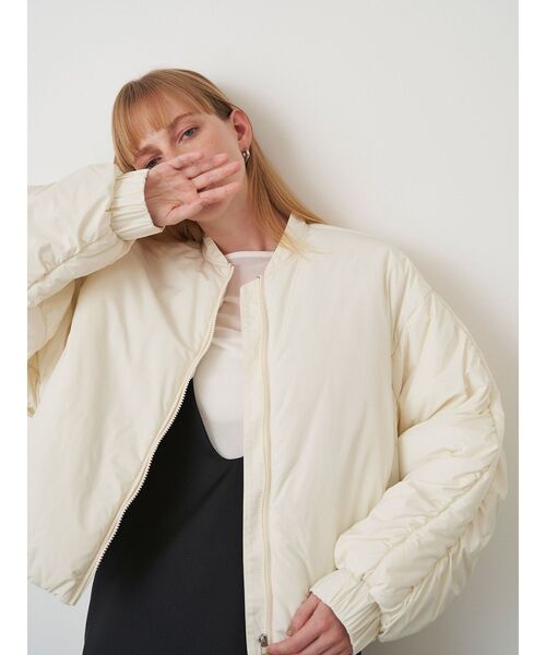 ELENDEEK PATTED GATHER MA-1 BZ ブラック F セール】パデットギャザーMA-1ブルゾン（ブルゾン）｜ELENDEEK