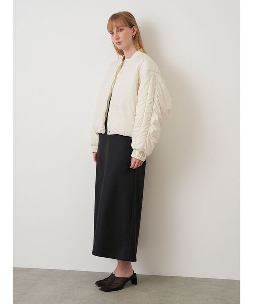 ELENDEEK ギャザー袖 MA-1ジャケット ベージュ ¥19,800 セール】パデットギャザーMA-1ブルゾン（ブルゾン）｜ELENDEEK