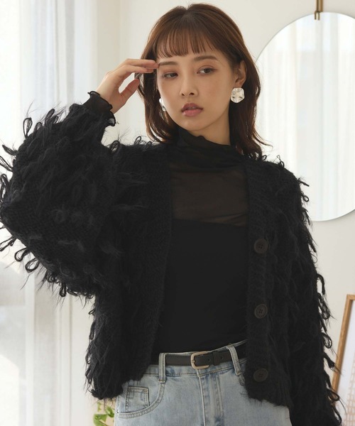 fifth(フィフス)の「ループニットカーディガン(カーディガン/ボレロ・レディース・アイボリー/ブルーグレー/ブラック・M)」の2枚目の写真