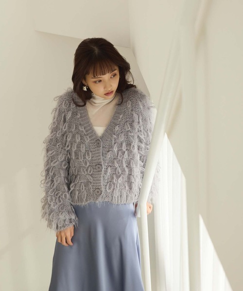 fifth(フィフス)の「ループニットカーディガン(カーディガン/ボレロ・レディース・アイボリー/ブルーグレー/ブラック・M)」の4枚目の写真