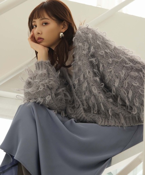 fifth(フィフス)の「ループニットカーディガン(カーディガン/ボレロ・レディース・アイボリー/ブルーグレー/ブラック・M)」の8枚目の写真