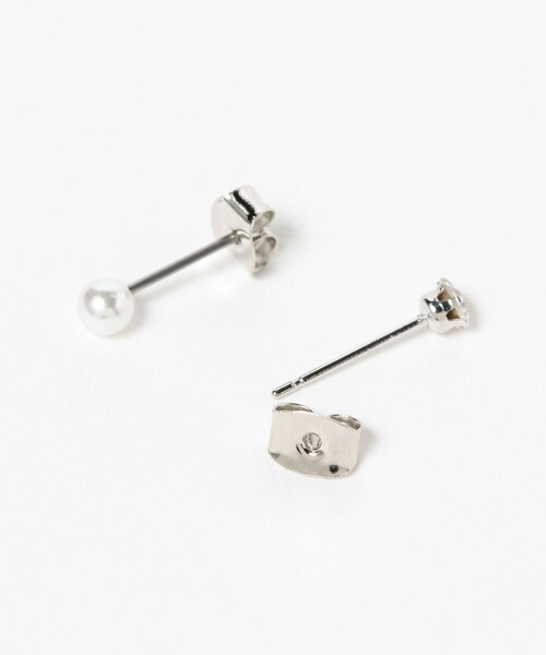 BEAMS BOY（ビームスボーイ）の「プチ ピアス セット 25SS（ピアス（両耳用）・レディース・レッド系その他4/シルバー・ONE SIZE）」の9枚目の写真