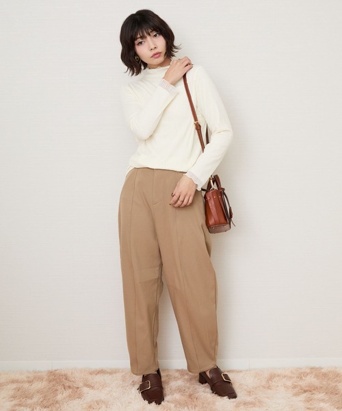 JETSET SOLO PLUS (ジェットセットソロプラス)の「【JETSET SOLO PLUS】裏起毛ストレッチカーブパンツ(その他パンツ・レディース・キャメル/ブラック・FREE)」の4枚目の写真