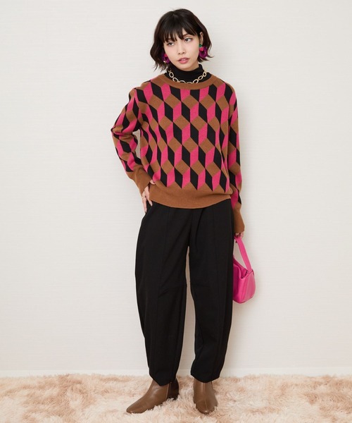 JETSET SOLO PLUS (ジェットセットソロプラス)の「【JETSET SOLO PLUS】裏起毛ストレッチカーブパンツ(その他パンツ・レディース・キャメル/ブラック・FREE)」の10枚目の写真