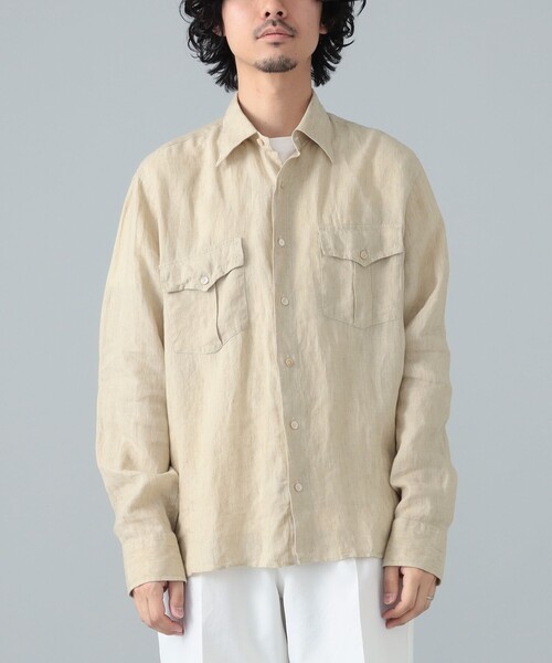 セール】【別注】ALESSANDRO GHERARDI / リネン アーミーシャツ