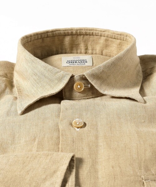 ALESSANDRO GHERARDI リネン長袖シャンブレーシャツ BEAMS F（ビームスF）【別注】ALESSANDRO GHERARDI / リネン