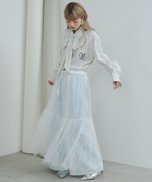 VIOLETTA（ヴィオレッタ）の「レースラインワイドパンツ（その他パンツ・レディース・ブラック/ライトブルー・S/M）」の19枚目の写真