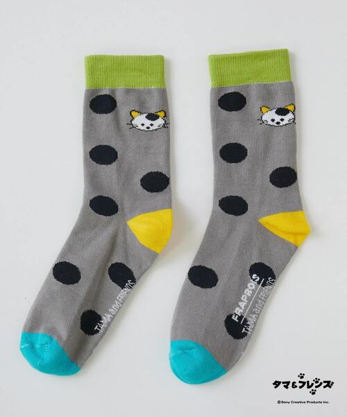 FRAPBOIS（フラボア）の「ドットソックス FRAPBOISｘタマ＆フレンズ（ソックス/靴下・レディース・ホワイト/グレー/ブラック・FREE）」の3枚目の写真
